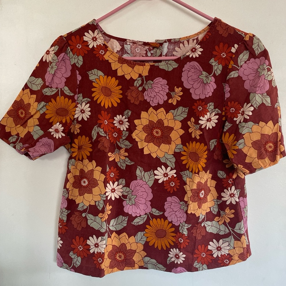 princess highway floral print boxy blouse